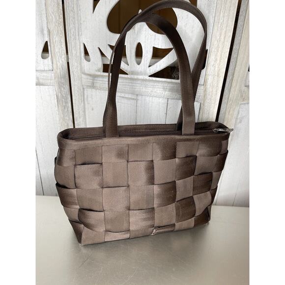 Harveys Seatbelt Bag Handbag Tote Satchel The Original Purse Brown Woven